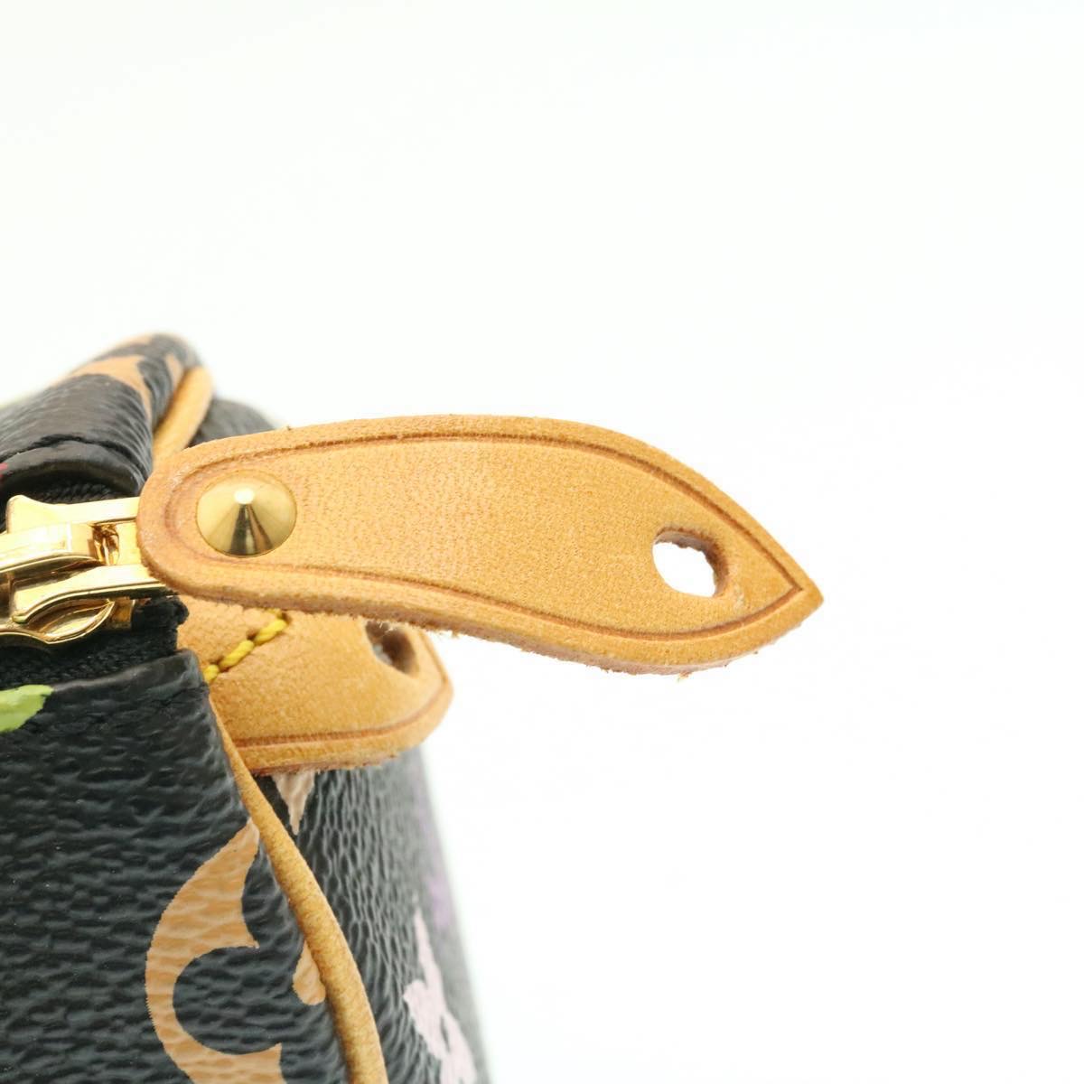 LOUIS VUITTON Monogram Multicolor Mini Speedy Hand Bag Black