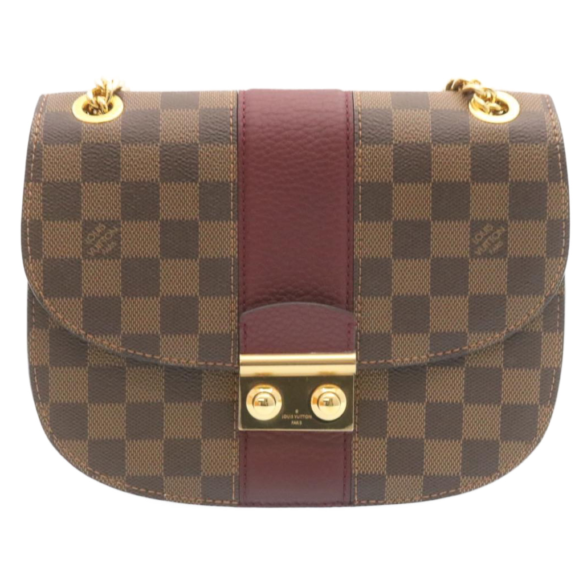 LOUIS VUITTON Damier Ebene Wight Chain Shoulder Bag N64420