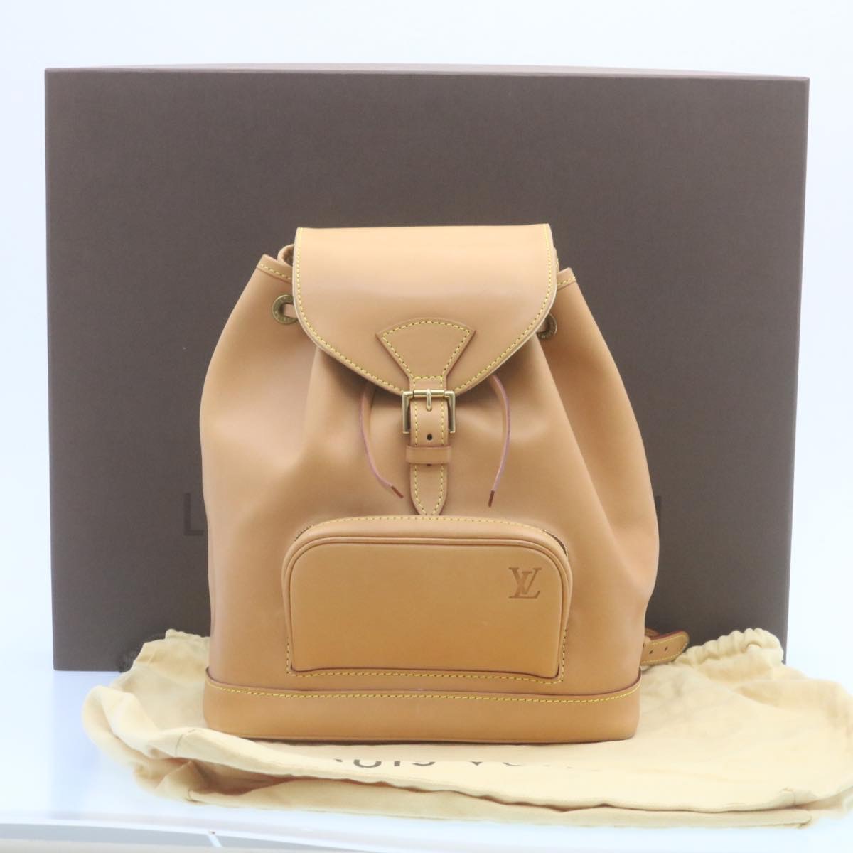 LOUIS VUITTON Nomad leather Montsouris MM Backpack SPO Beige  display picture 1