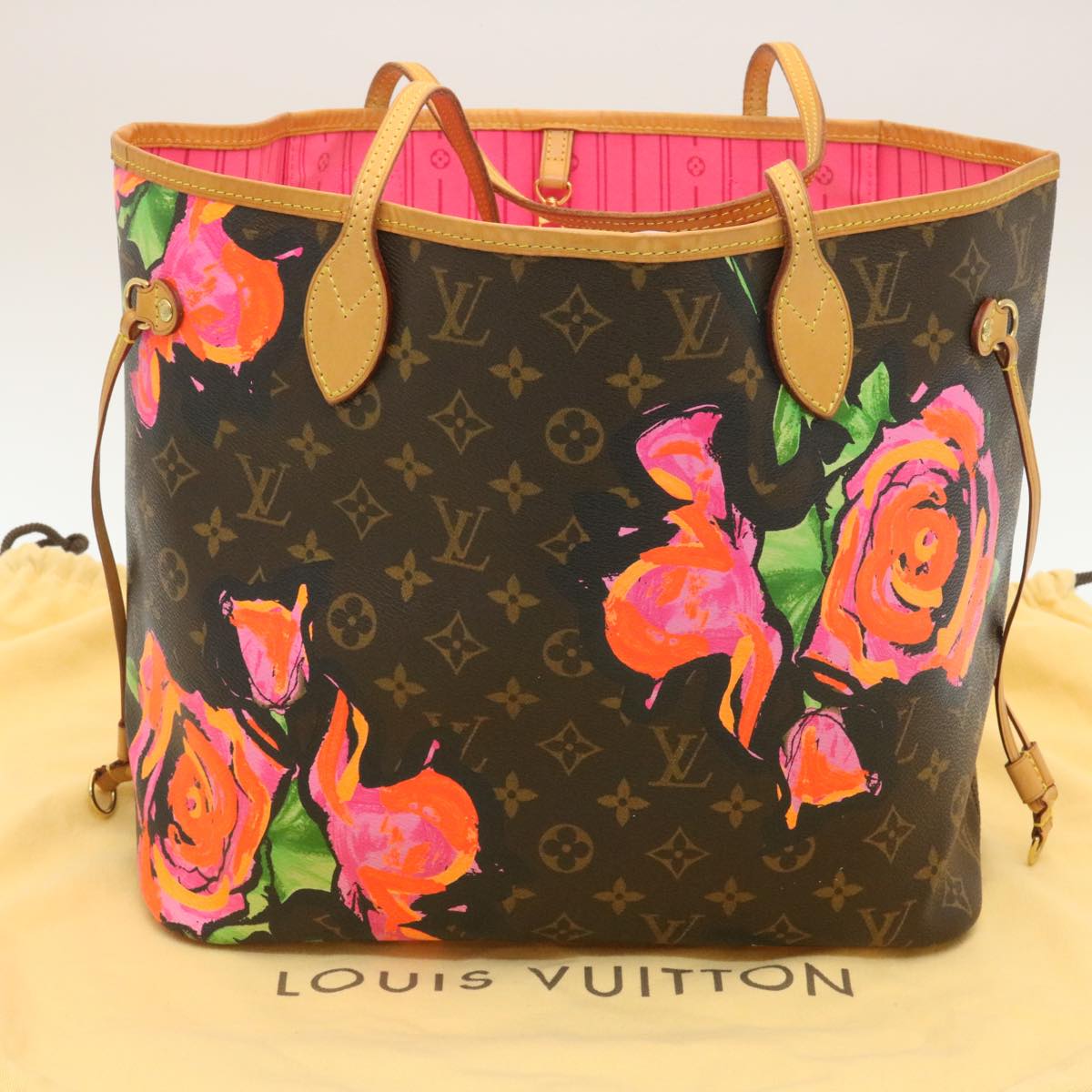 LOUIS VUITTON Monogram Rose Neverfull MM Tote Bag M48613 LV Auth
