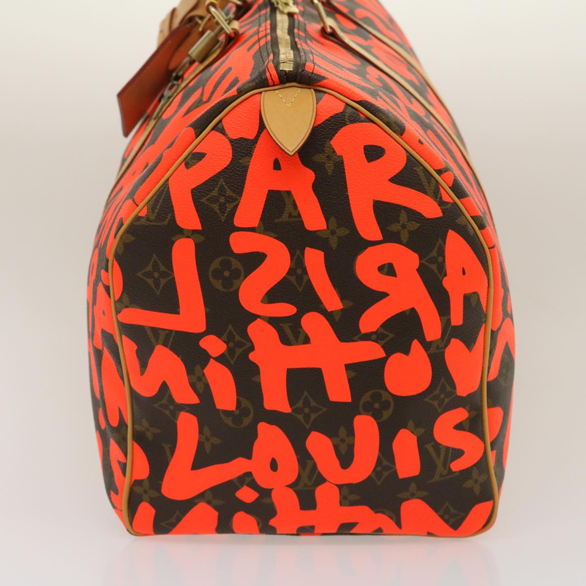LOUIS VUITTON Monogram Graffiti Keepall 50 Boston Bag Orange