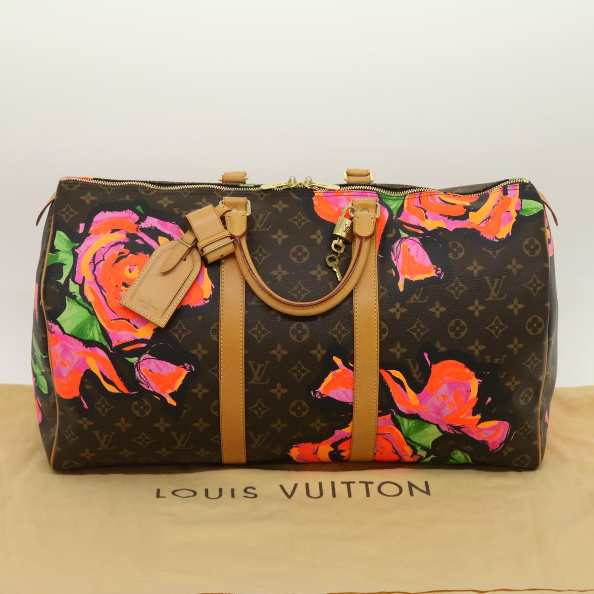 LOUIS VUITTON Monogram Rose Keepall 50 Boston Bag M48605 LV