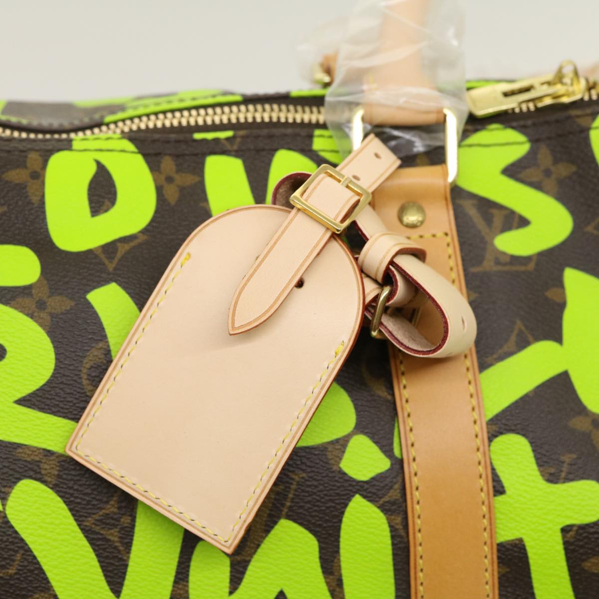 LOUIS VUITTON Monogram graffiti Keepall 50 Boston Bag Vert M93700