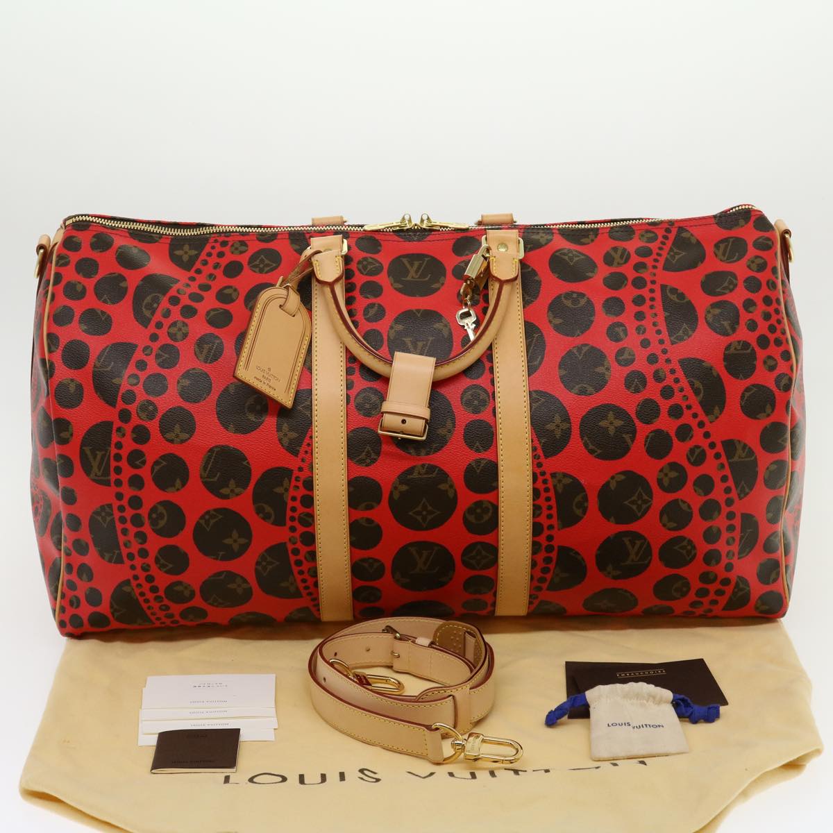 LOUIS VUITTON Monogram Yayoi Kusama Keepall Bandouliere55 Bag
