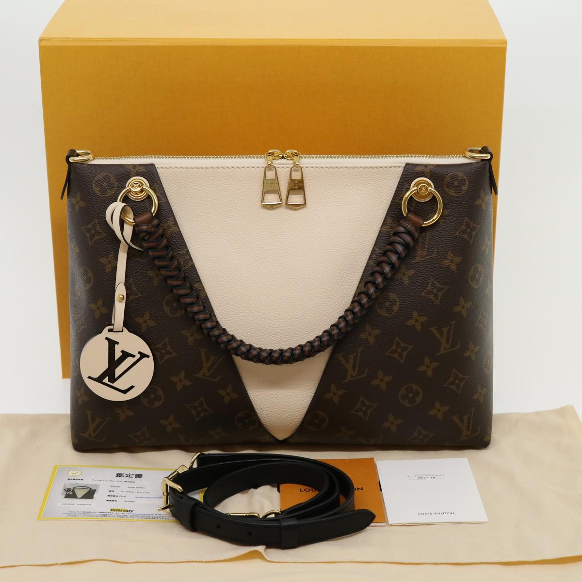 LOUIS VUITTON Monogram V Tote MM Tote Bag 2way M45273 LV