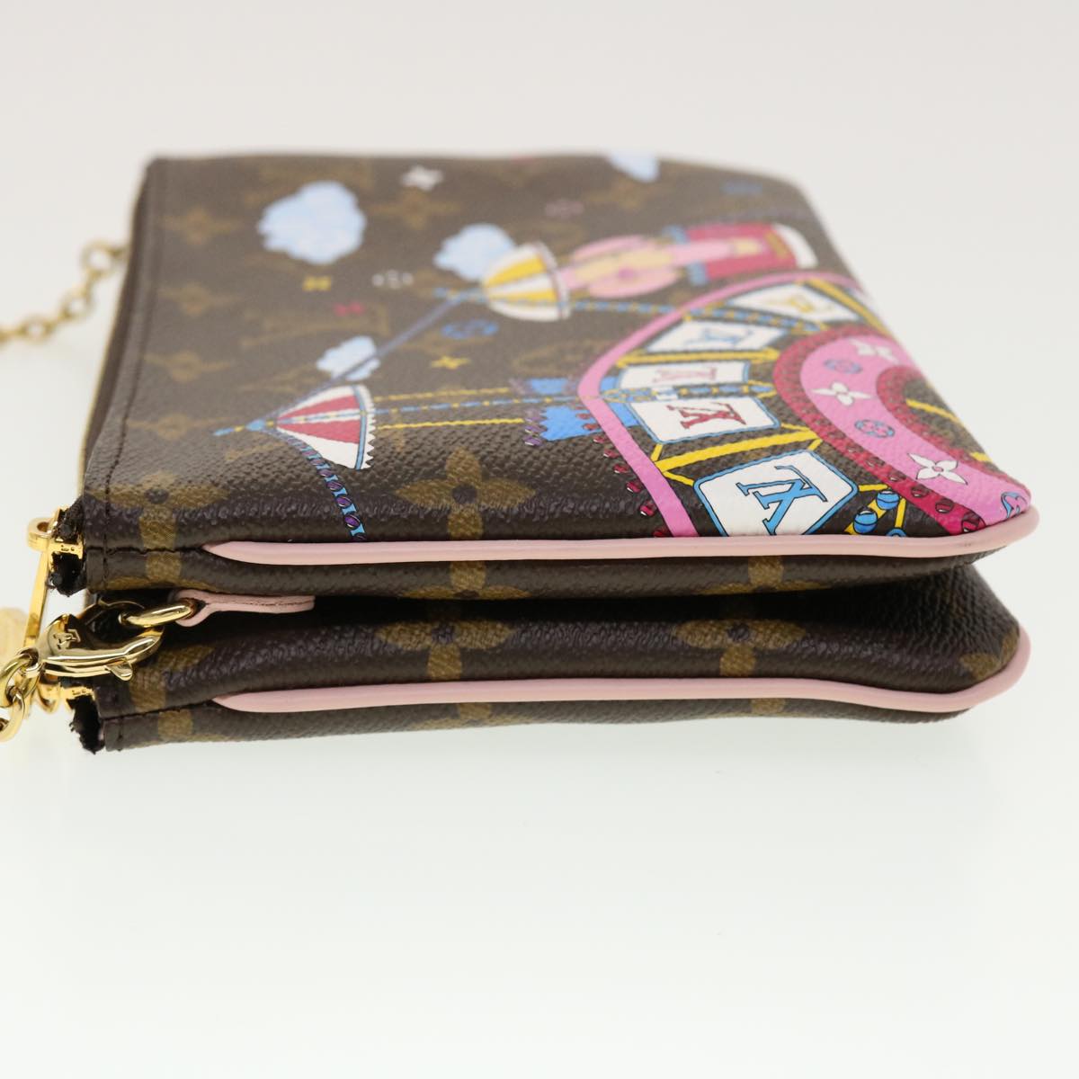 LOUIS VUITTON Vivienne Chain Pochette Double Zip Shoulder