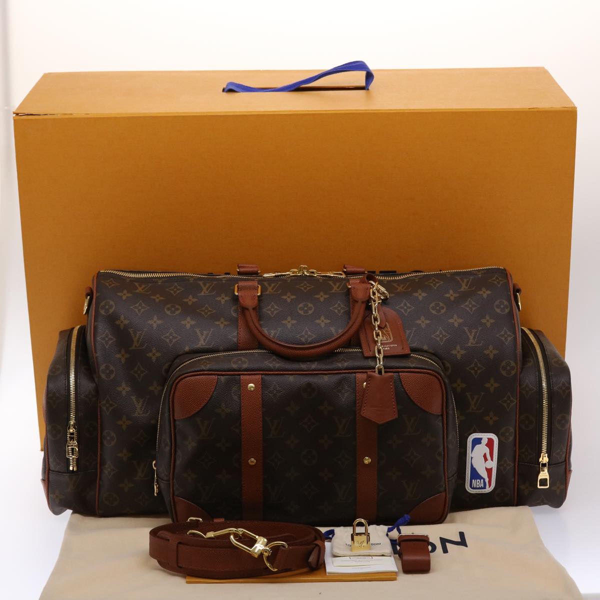 LOUIS VUITTON Monogram NBA Gym Bag Boston Bag 2way M45794 LV Auth