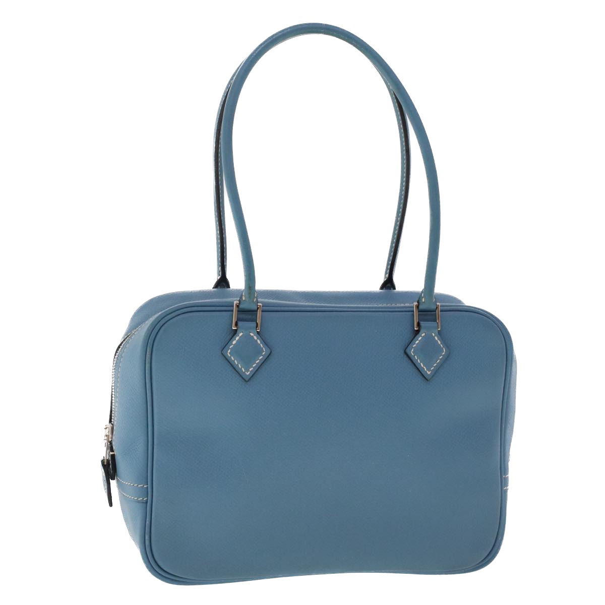 HERMES Purum 20 Hand Bag Leather Light Blue Auth 49423A