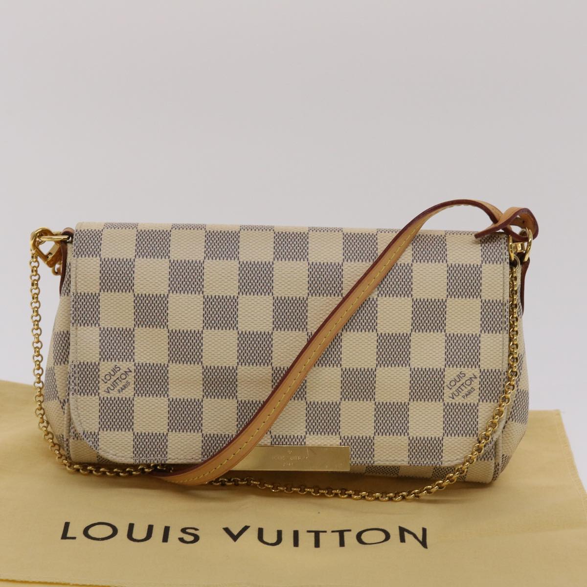 LOUIS VUITTON Damier Azur Favorit PM Shoulder Bag 2way LOUIS VUITTON Damier Azur Favorit PM Shoulder Bag 2way