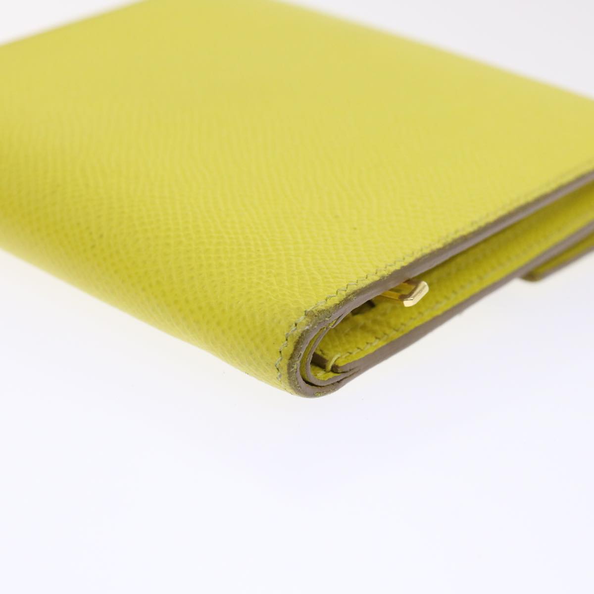 HERMES Click 12 Wallet Leather Yellow Auth 49893 | eBay