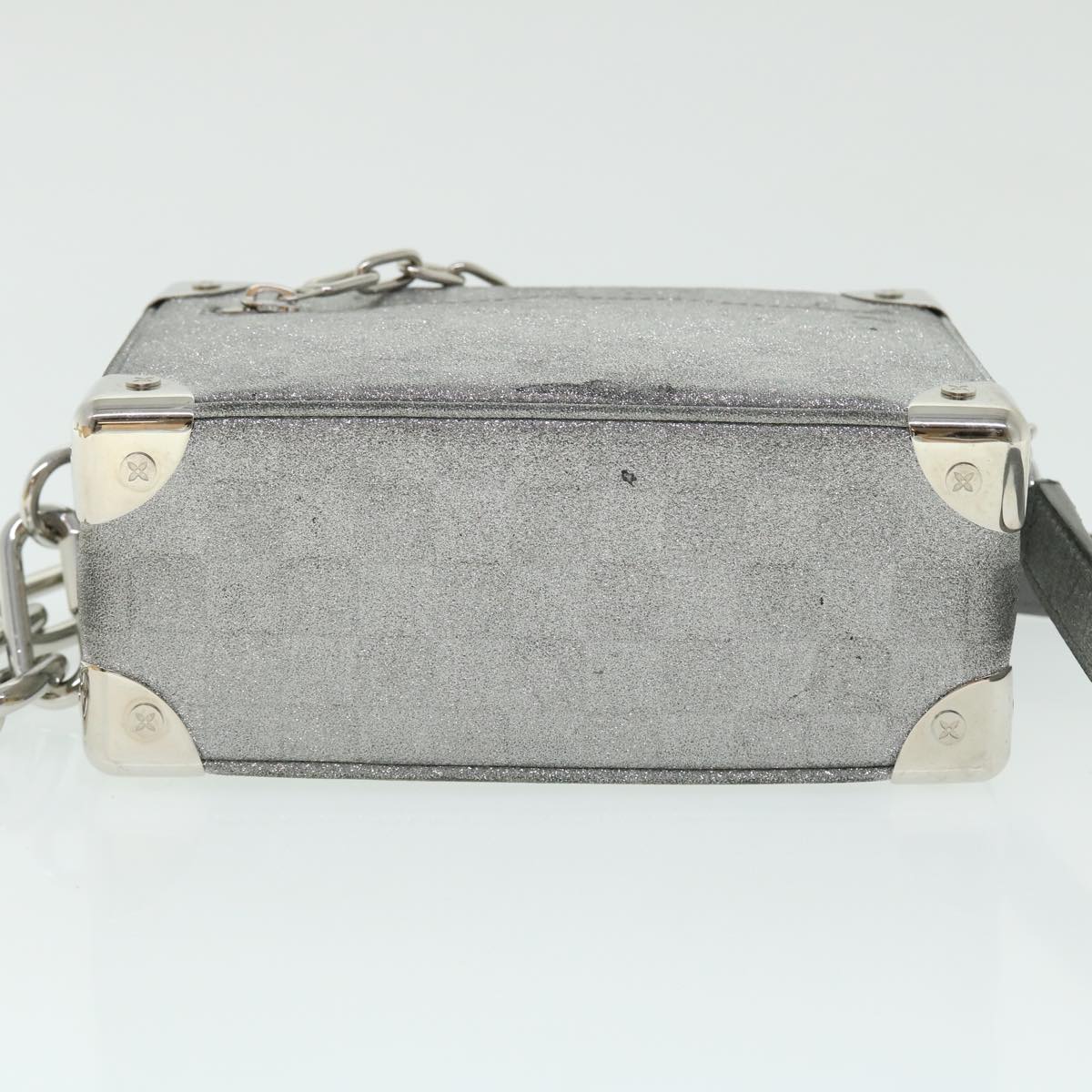 LOUIS VUITTON Damier Glitter Mini Soft Trunk Bag Silver