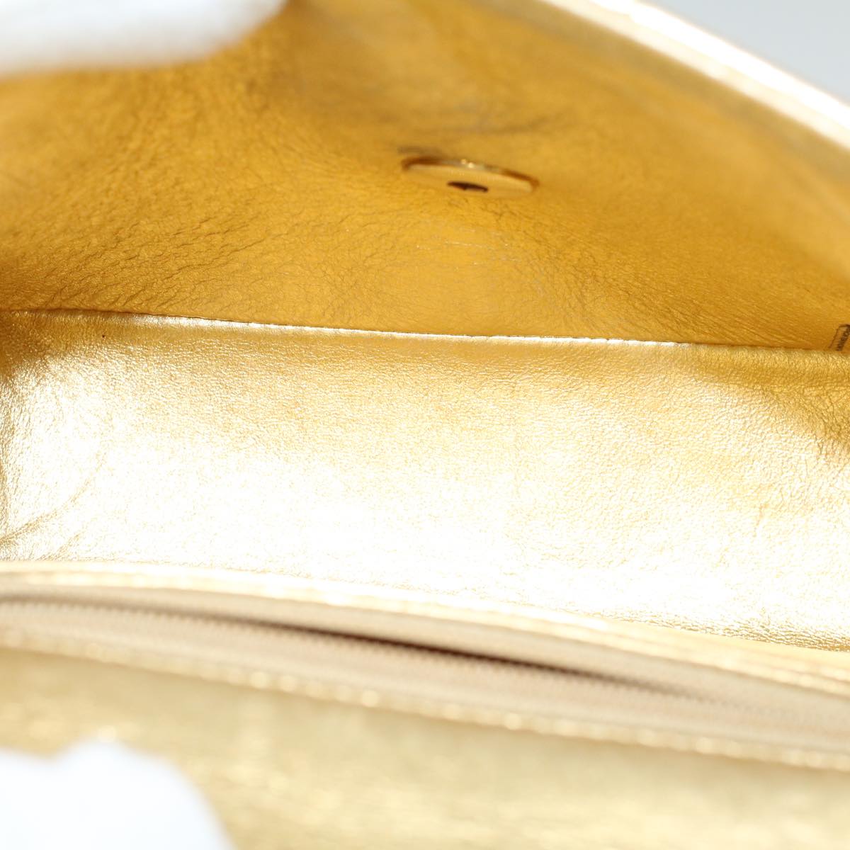 CHANEL Matelasse 17 Turn Lock Chain Shoulder Bag Lamb Skin Gold CC