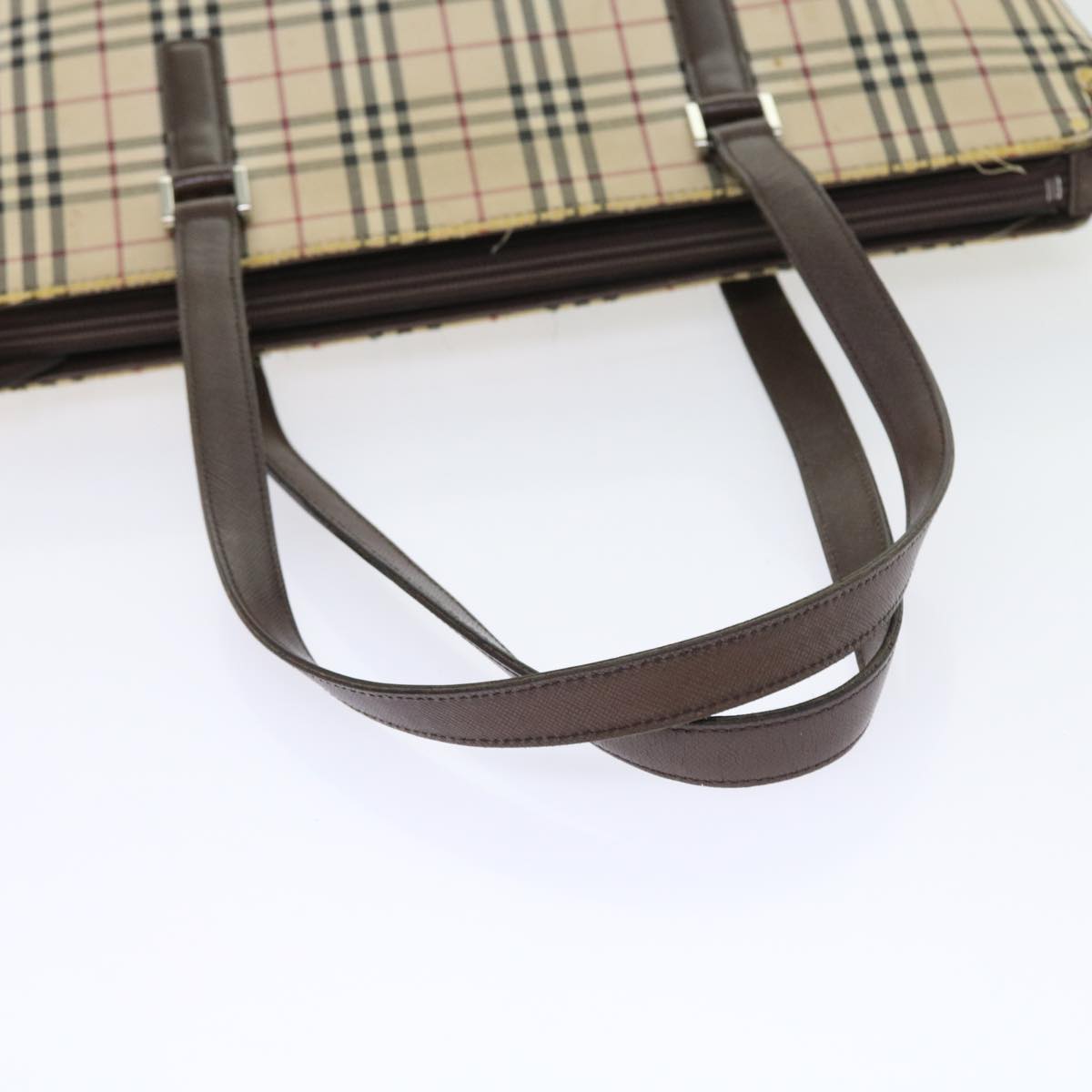 【送料込み】Burberry★NOA BURBERRY Nova Check Tote Bag Nylon Canvas Beige Auth 56398