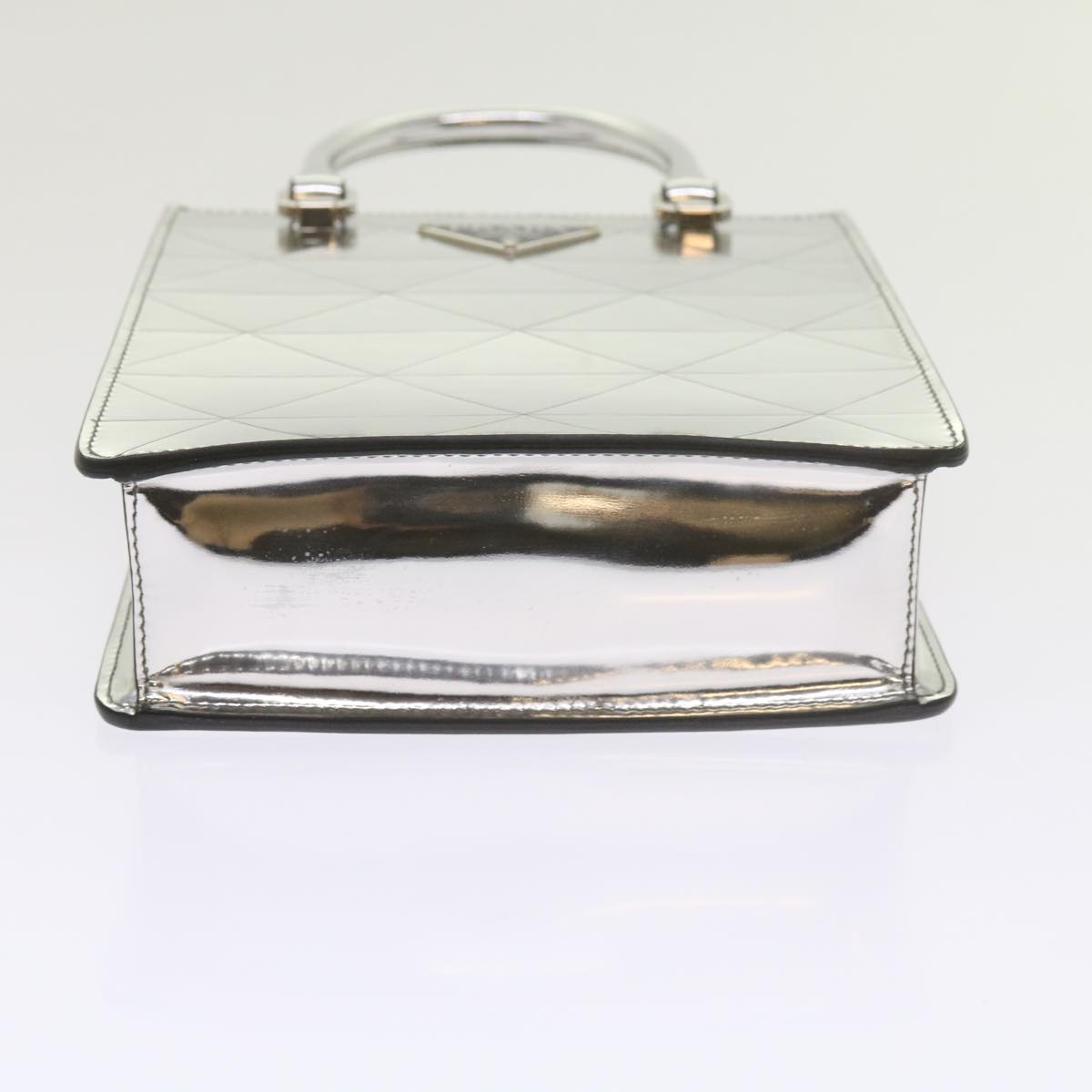 PRADA Hand Bag Metallic leather Silver Auth 59813S | eBay