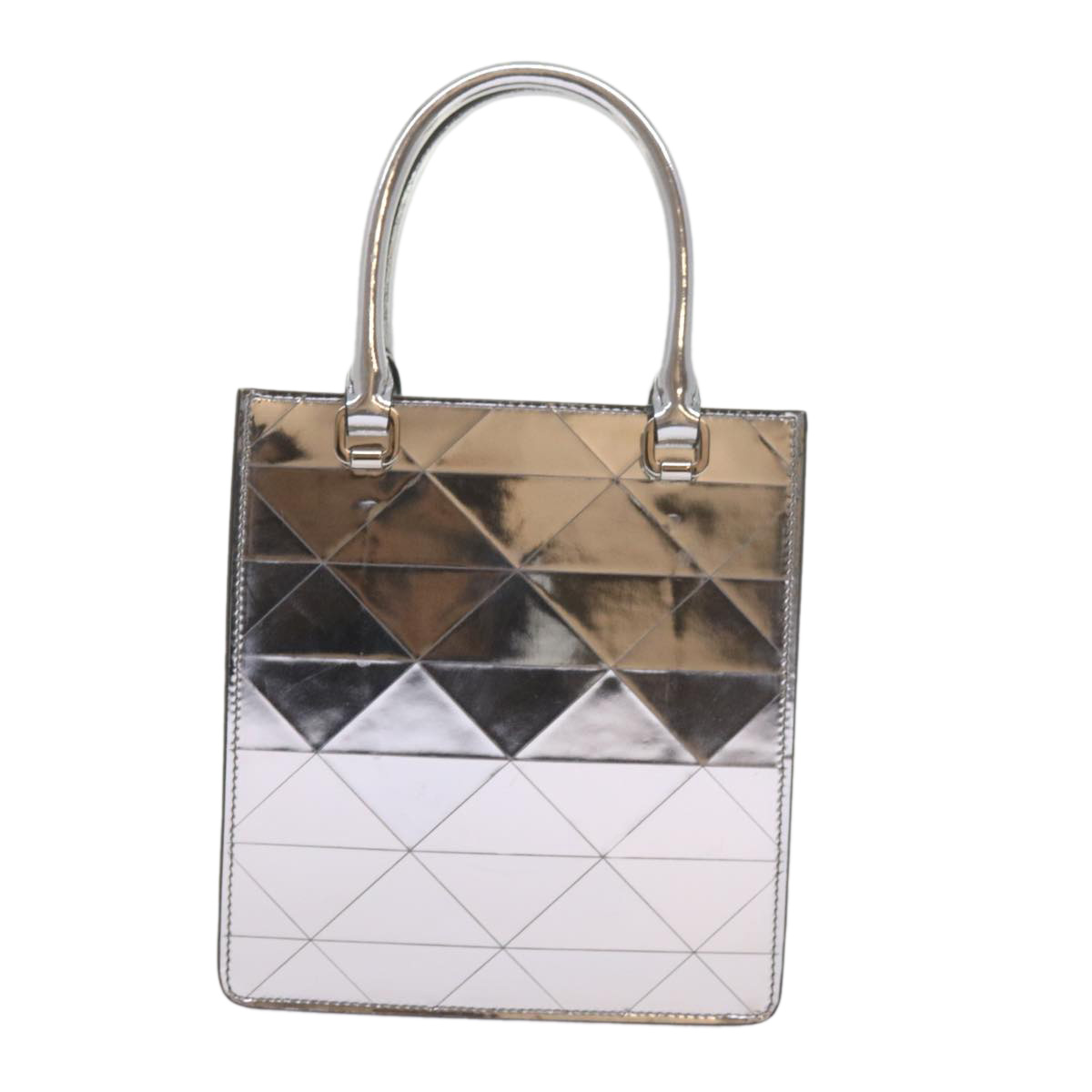 PRADA Hand Bag Metallic leather Silver Auth 59813S | eBay