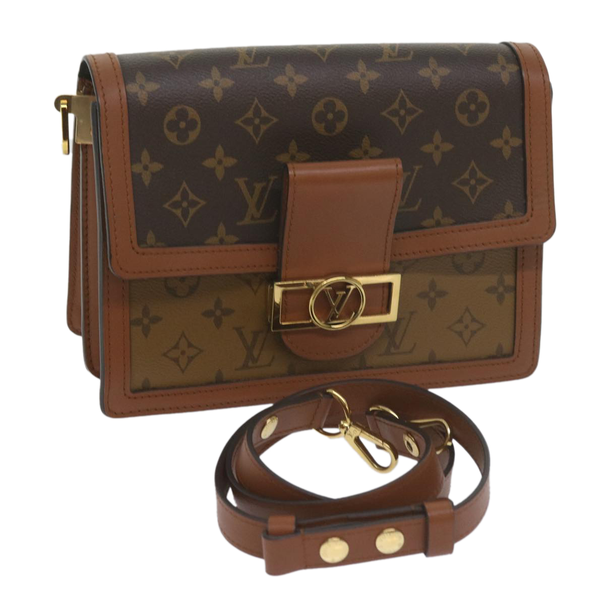 LOUIS VUITTON Monogram Reverse Dauphine MM Shoulder Bag M44391 LV