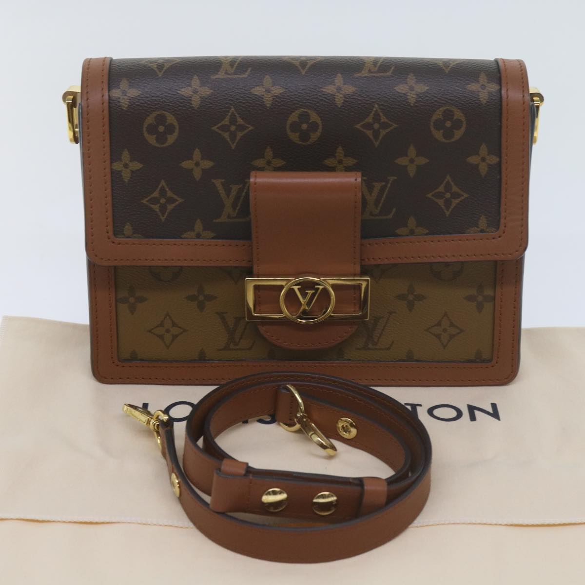 LOUIS VUITTON Monogram Reverse Dauphine MM Shoulder Bag M44391 LV