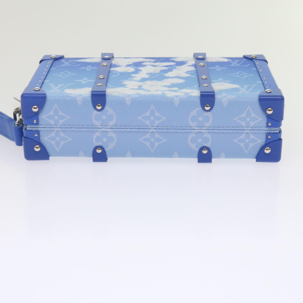 LOUIS VUITTON Monogram Clouds Wallet Trunk Clutch Bag Blue