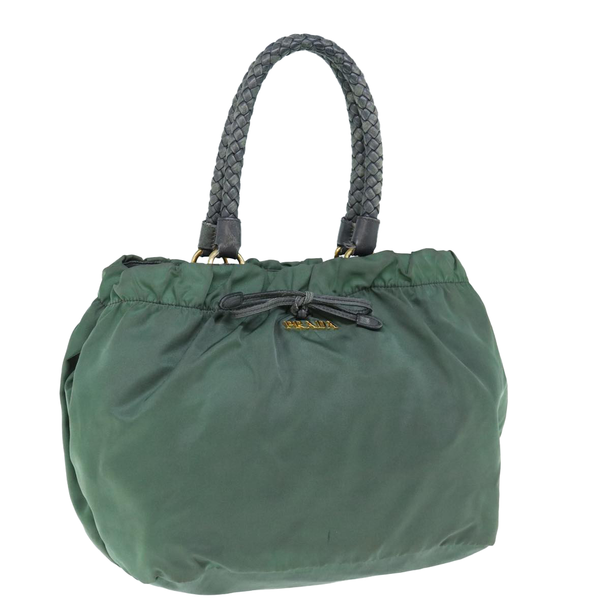 PRADA Hand Bag Nylon Green Auth 63527 | eBay