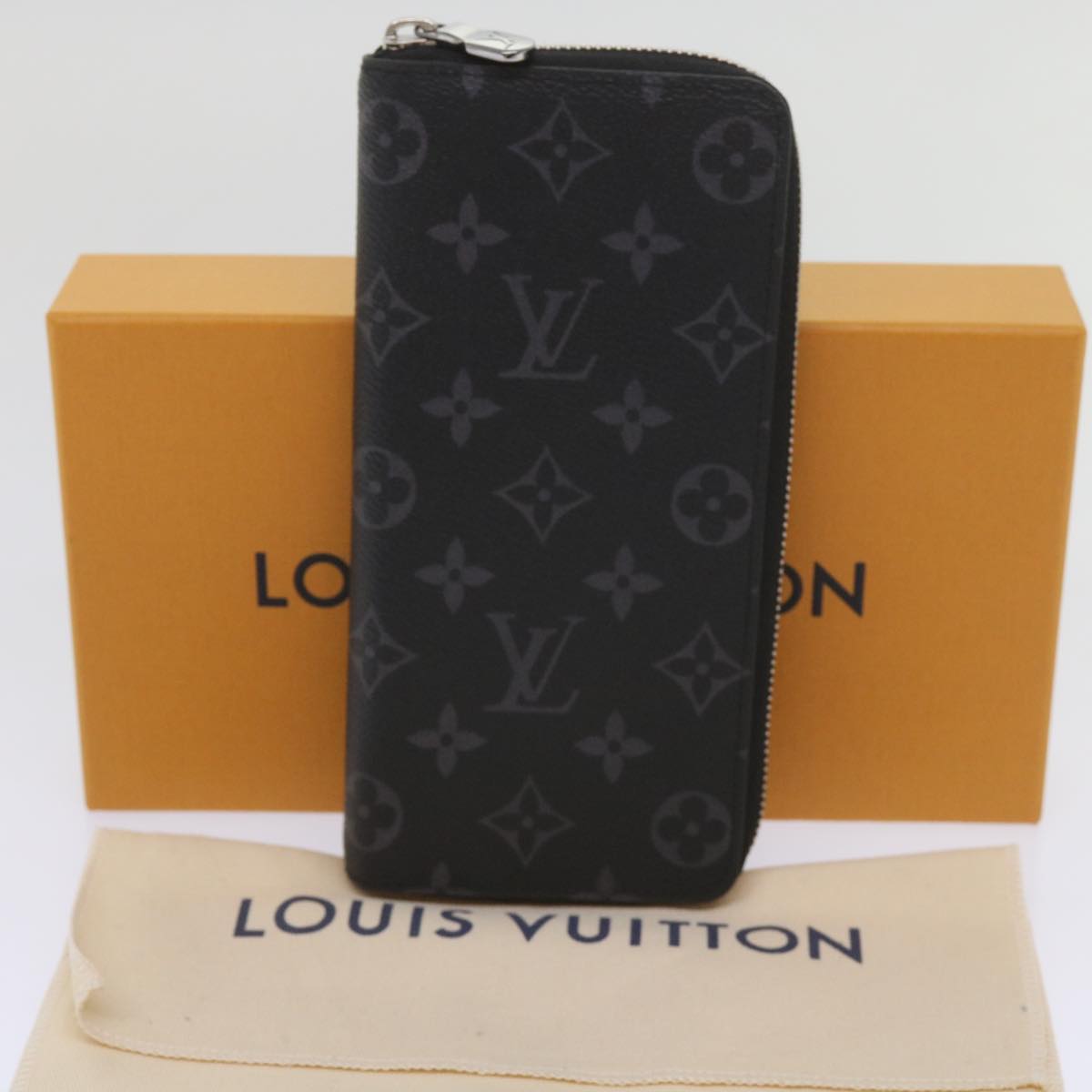 LOUIS VUITTON Monogram Eclipse Zippy Wallet Vertical Wallet M62295