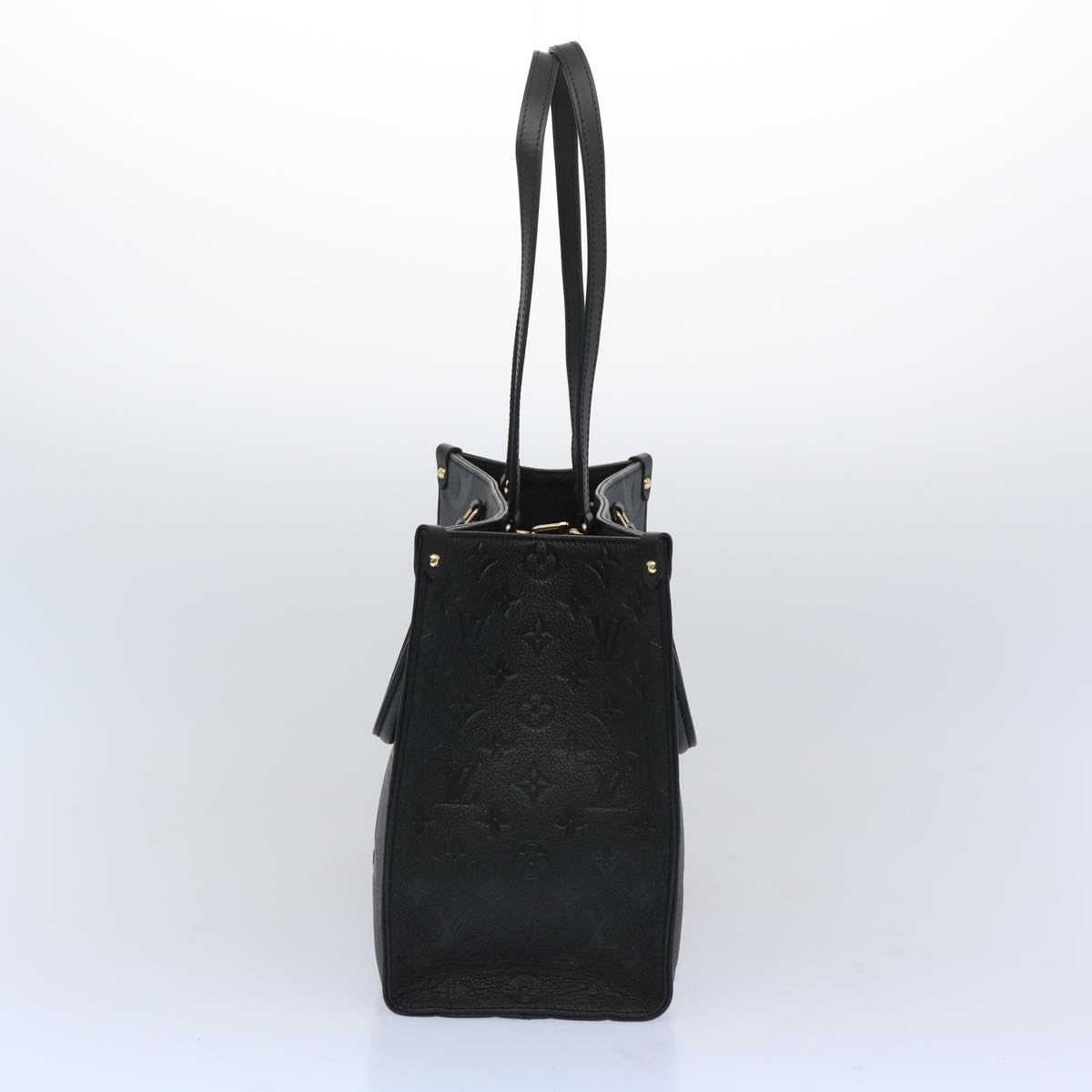 LOUIS VUITTON Monogram Empreinte On the Go MM Tote Bag Black