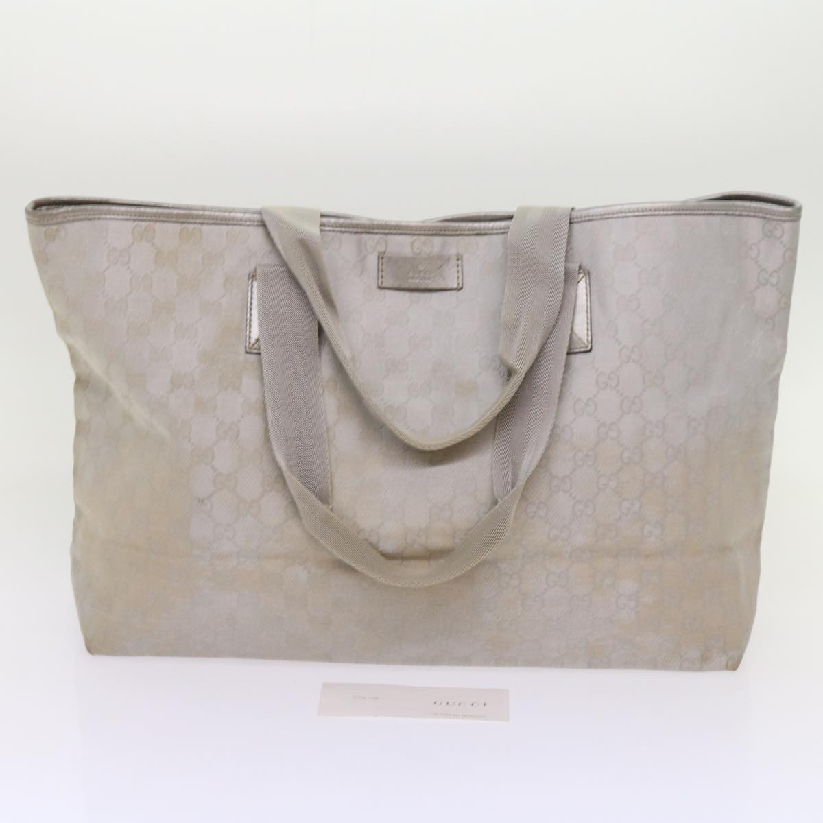 GUCCI GG Canvas Tote Bag Outlet Silver 267474 Auth 69367 | eBay
