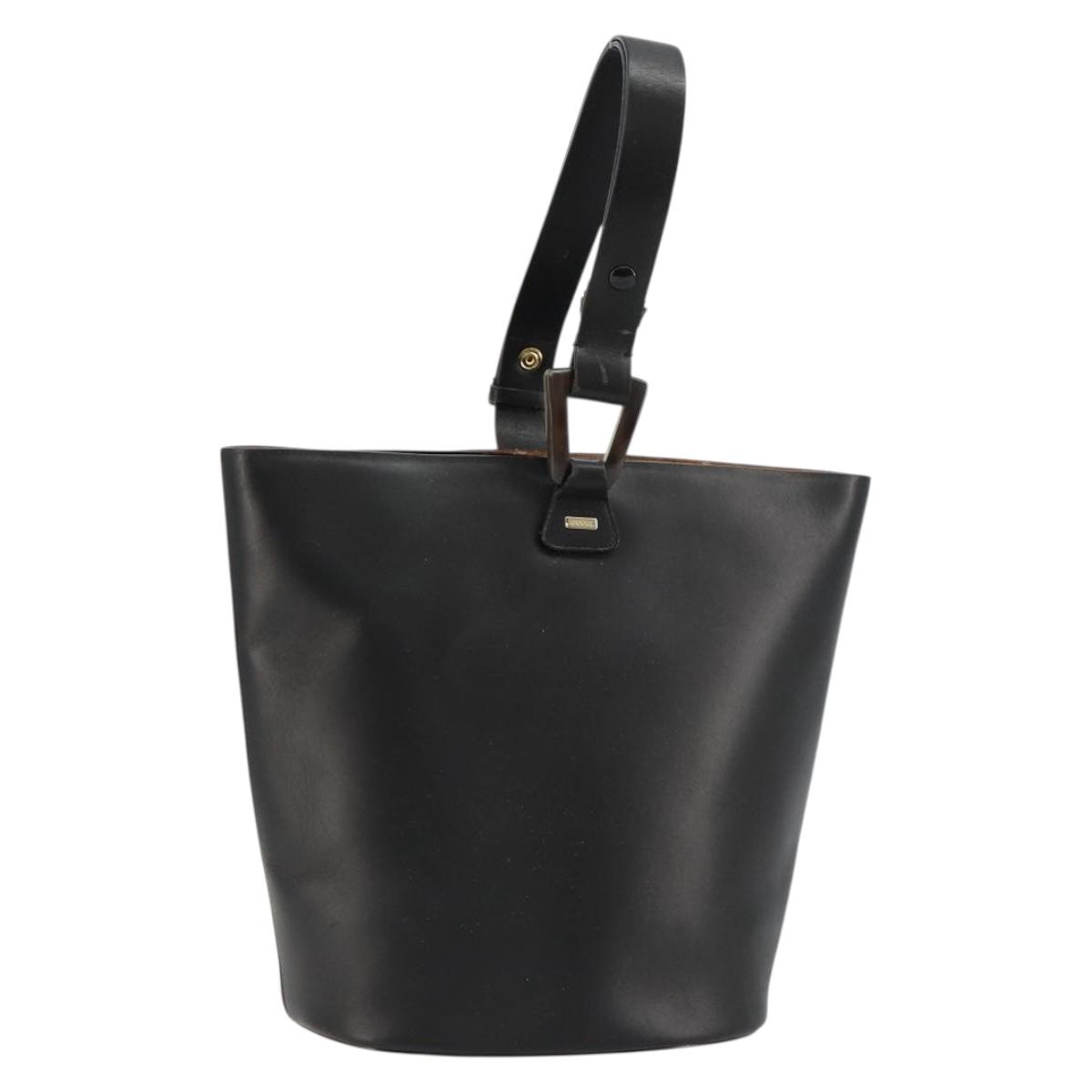 GUCCI Hand Bag Leather Black Auth 71508 | eBay