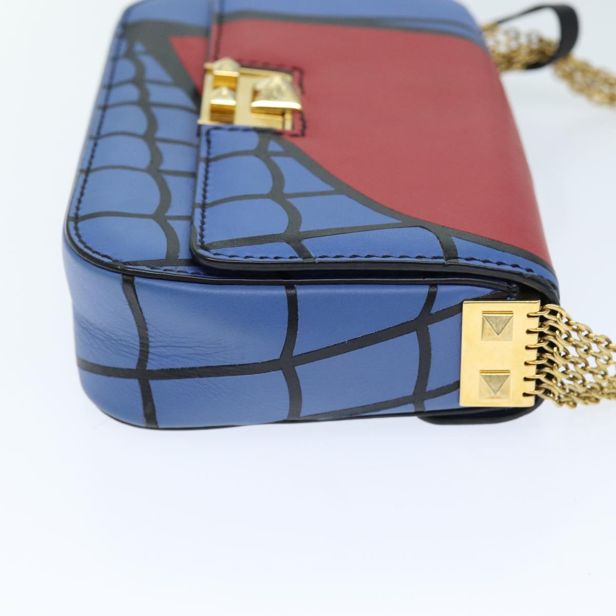 バッグ・カバンその他 VALENTINO BAG (6W0B0R73PTJ) VALENTINO Chain Shoulder Bag Leather Blue Red Auth 73198A | eBay