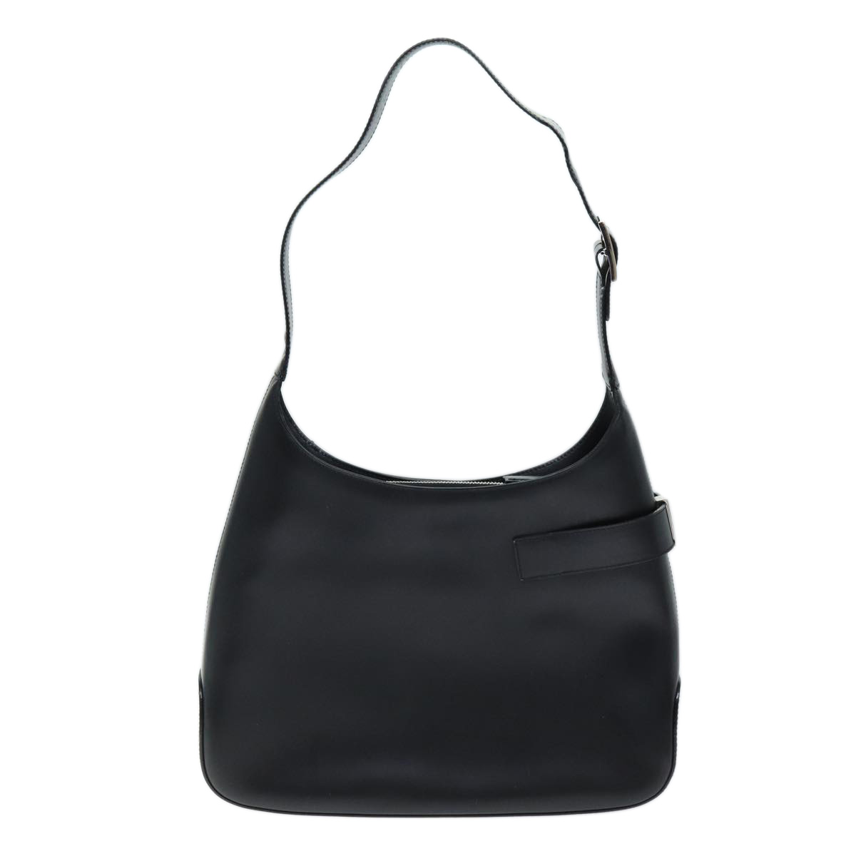 Salvatore Ferragamo Gancini Shoulder Bag patent Black Auth 73989