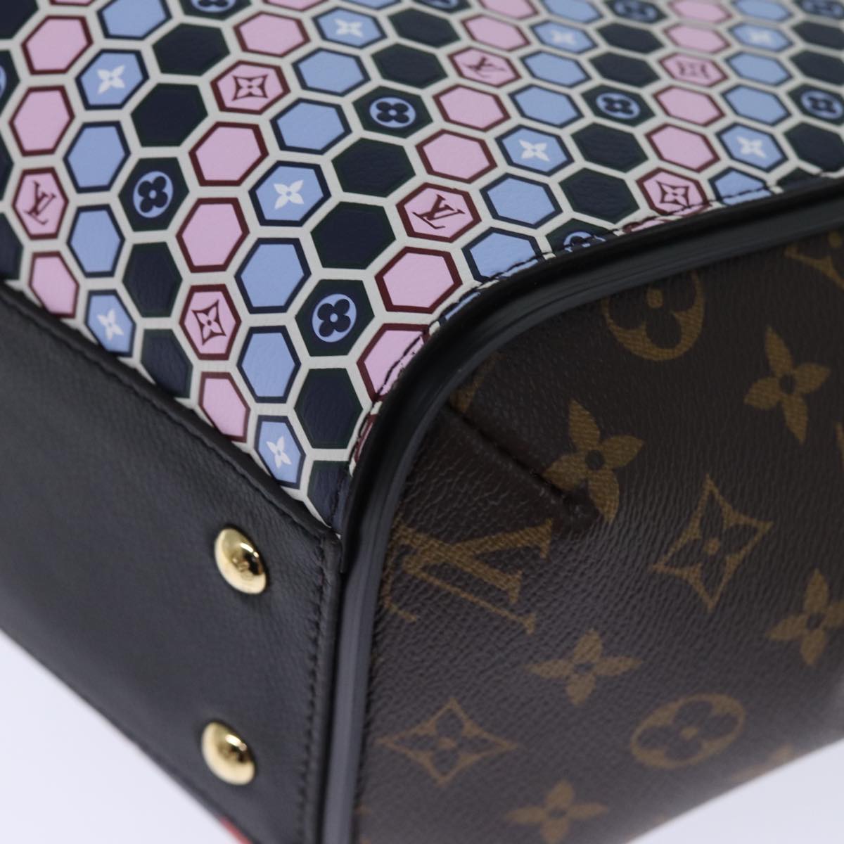 LOUIS VUITTON Monogram Kimono MM Tote Bag Red Navy M42850 LV Auth