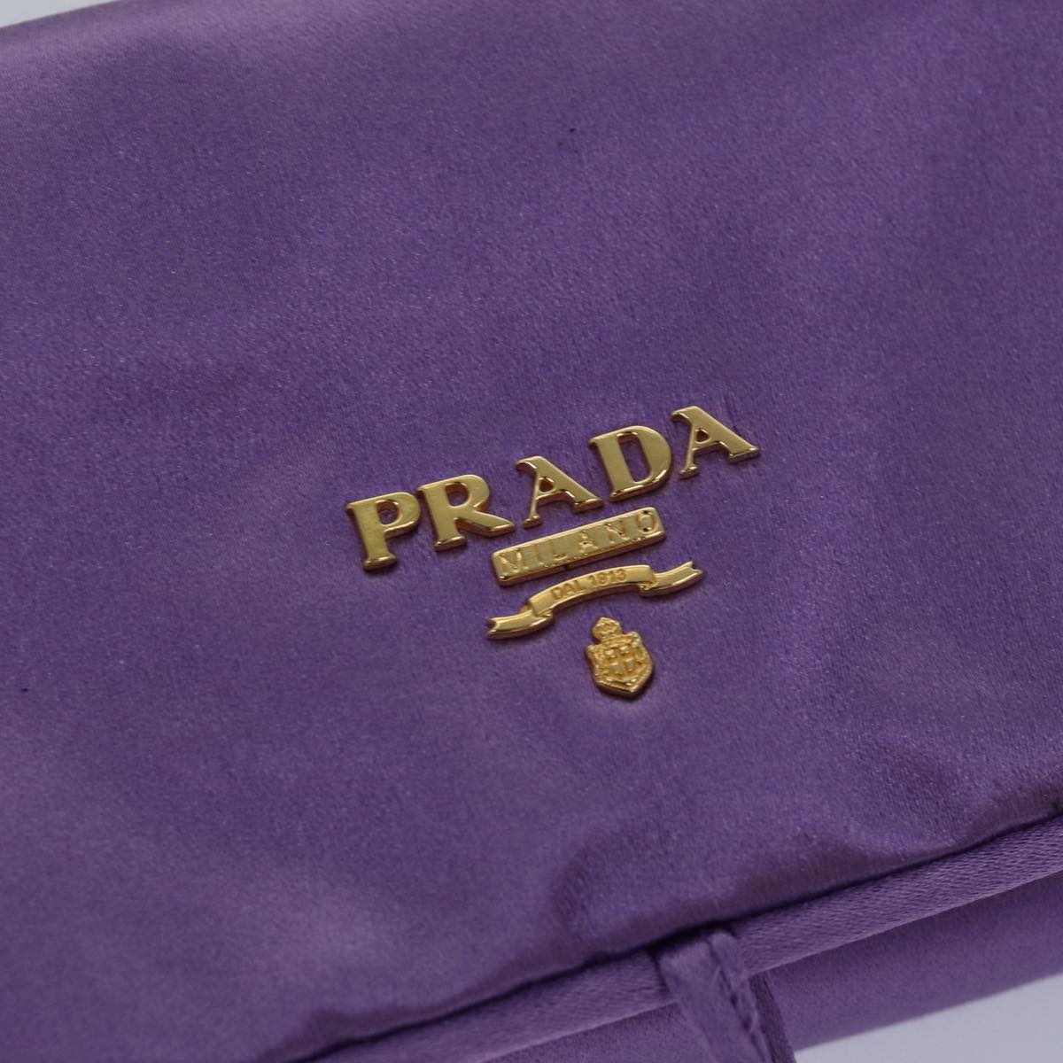 PRADA Jewelry Case Cosmetic Pouch Satin Purple Auth 74450 | eBay