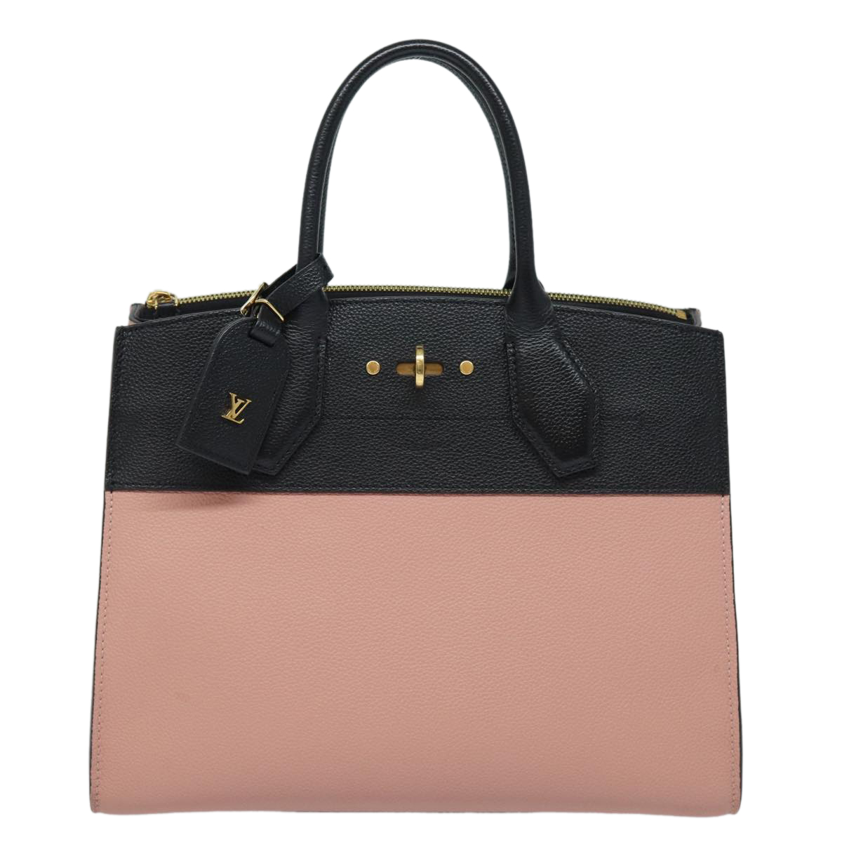 LOUIS VUITTON City Steamer PM Hand Bag Leather Noir Magnolia