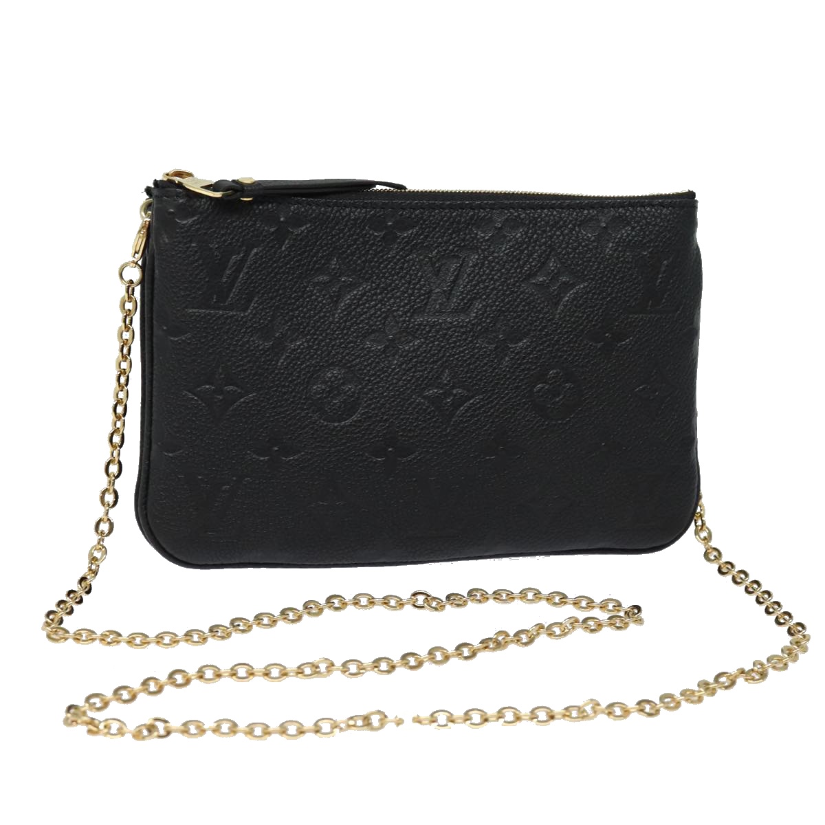 LOUIS VUITTON Monogram Empreinte Pochette Double Zip Bag M68568 LV