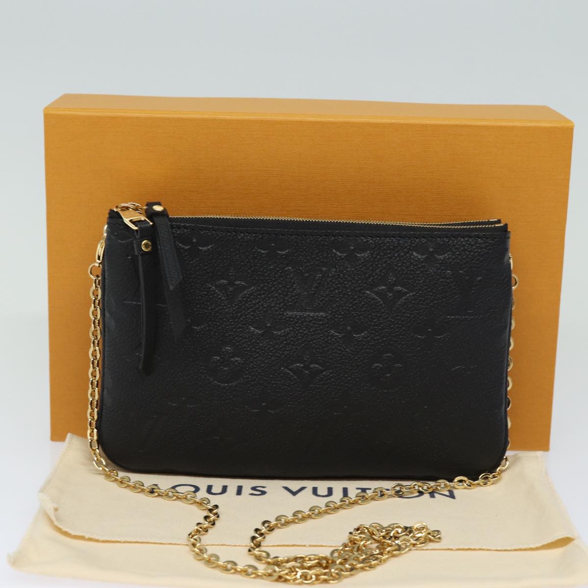 LOUIS VUITTON Monogram Empreinte Pochette Double Zip Bag M68568 LV