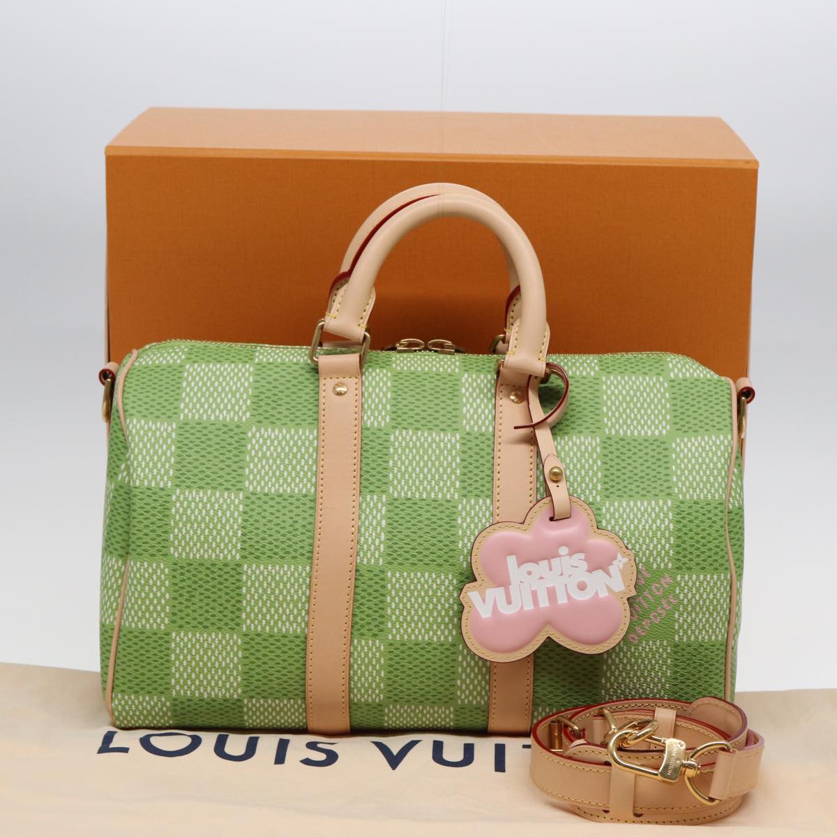 LOUIS VUITTON Damier Golf Keepall Bandouliere 35 Bag Green N40671