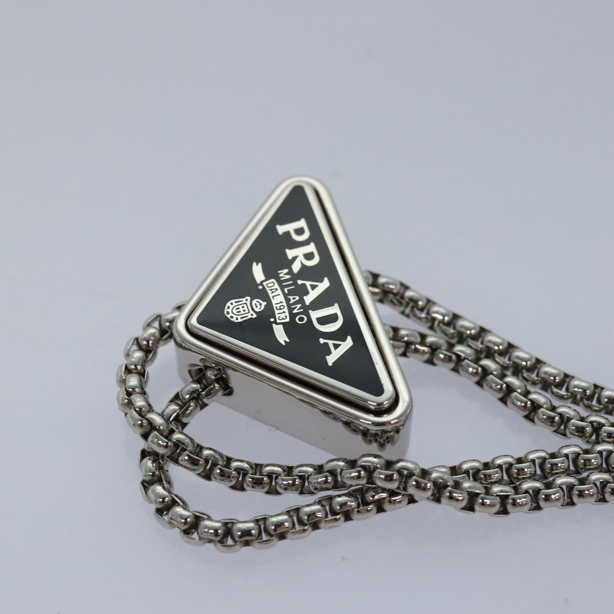 PRADA Shoulder Pouch Triangle Panel Silver Auth 84299 | eBay