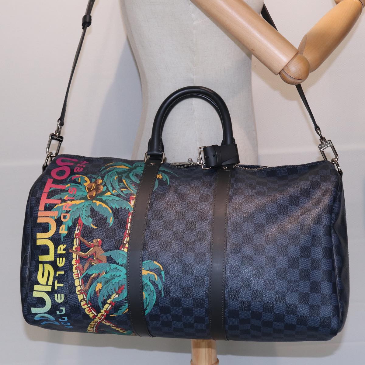 LOUIS VUITTON Damier Cobalt Keepall Bandouliere 45 Boston
