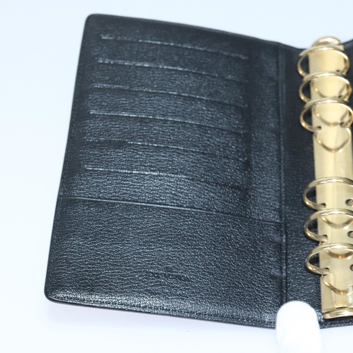 Louis Vuitton ブラック レザー ノート ノマド LOUIS VUITTON Nomad Agenda MM Day Planner Cover Black R20478