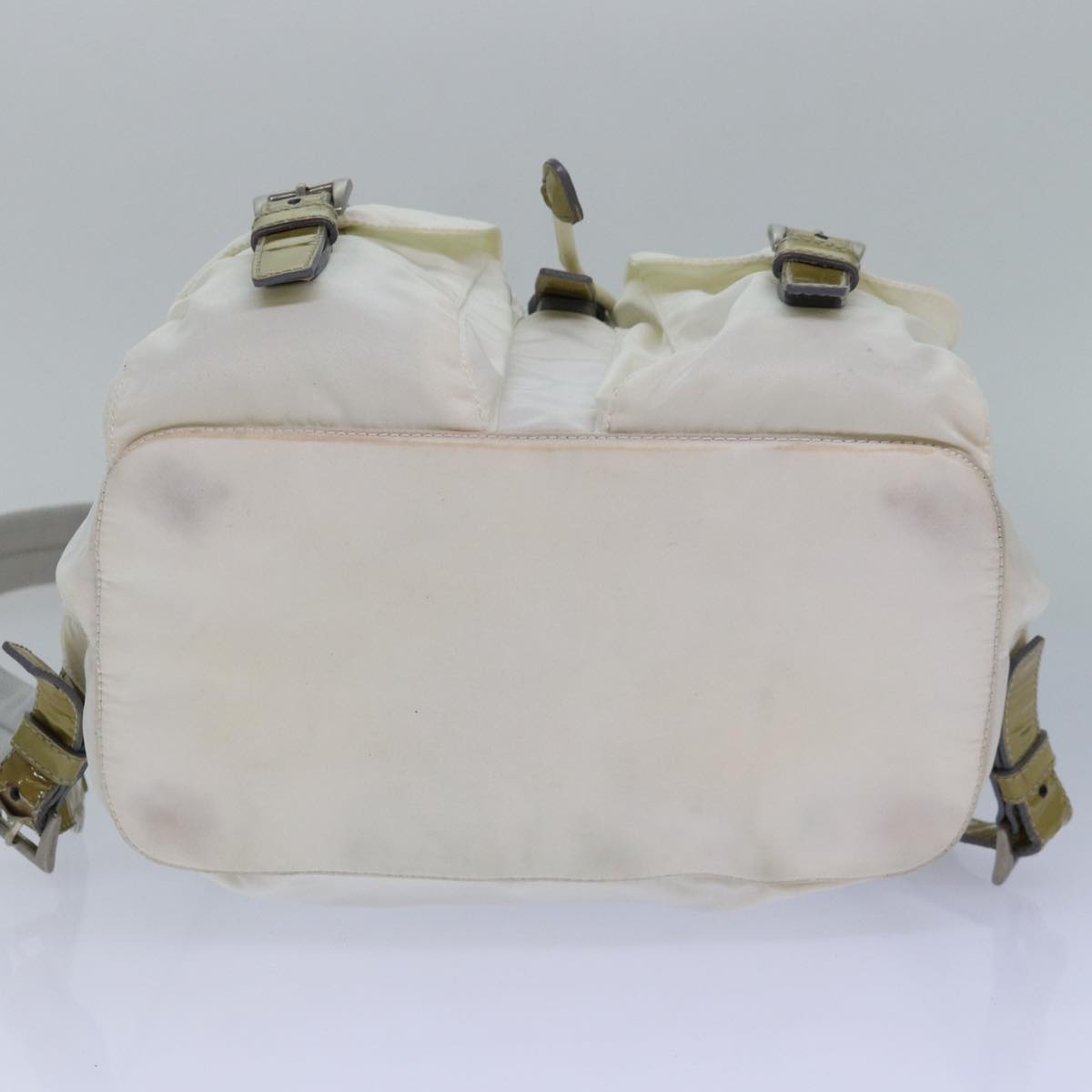 PRADA Backpack Nylon White Silver Auth 85291V PRADA Backpack Nylon White Silver Auth 134573 Silvery ref  main image 2