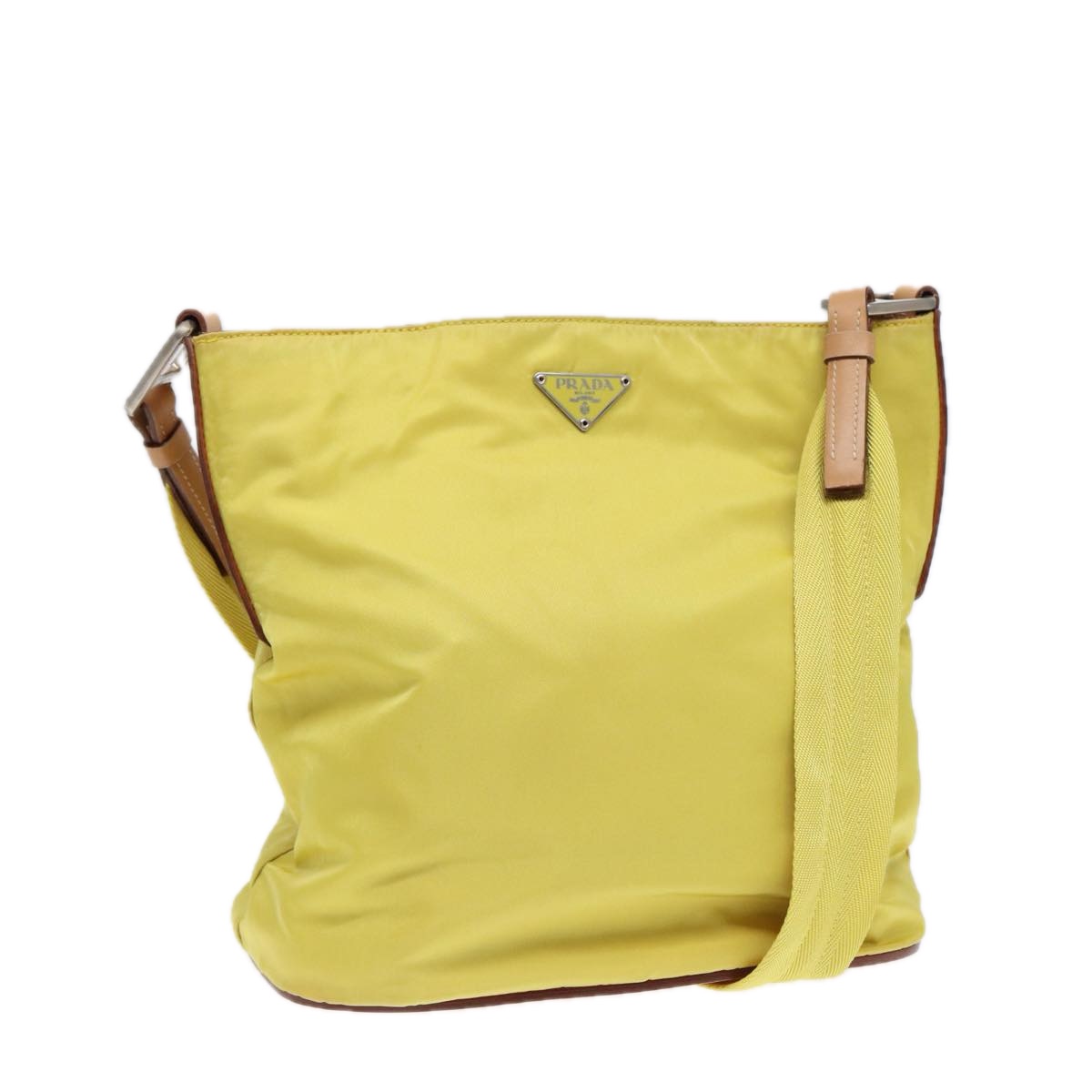PRADA Shoulder Bag Nylon Yellow Auth 87348 | eBay