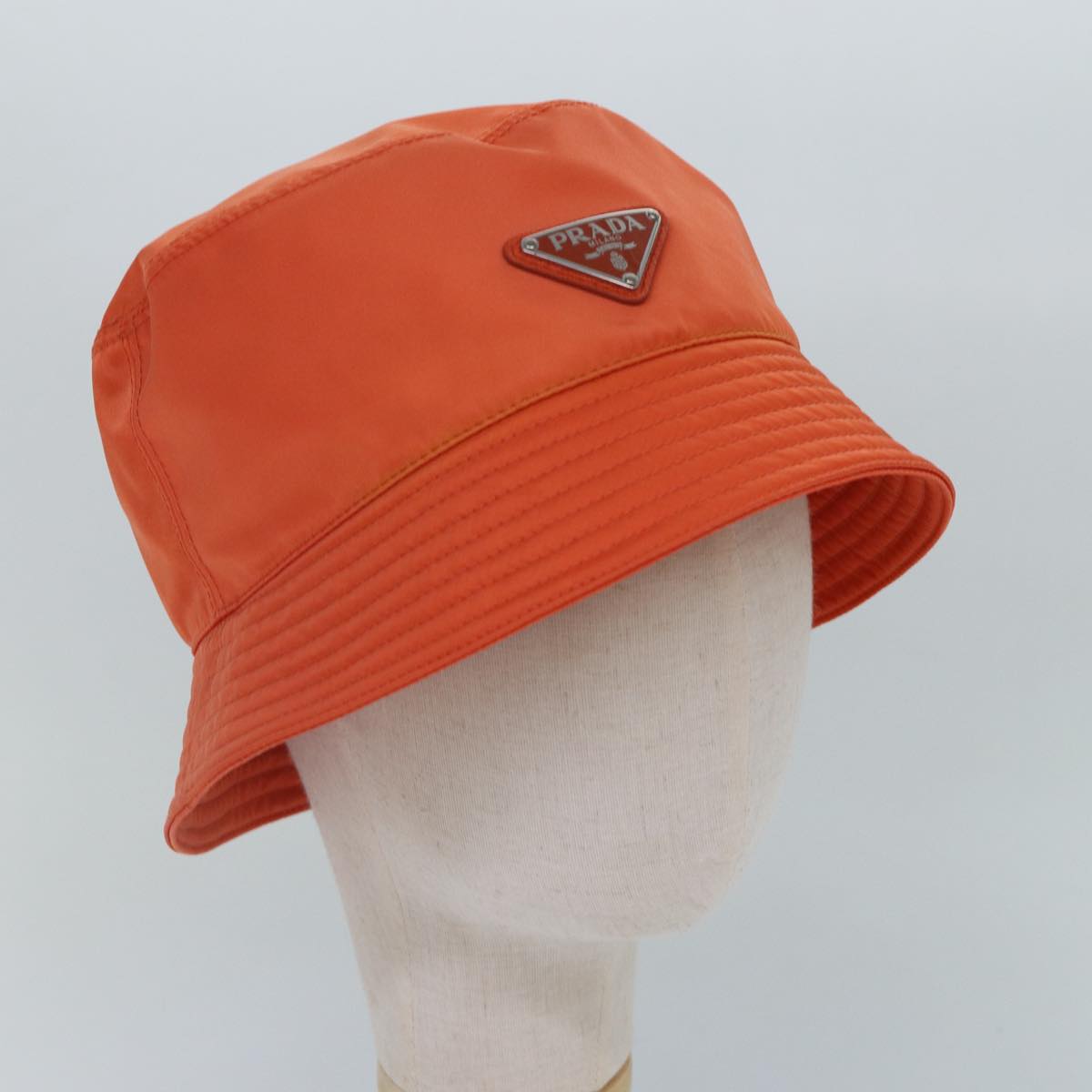 PRADA Bucket Hat Nylon L Orange Auth 88334V | eBay