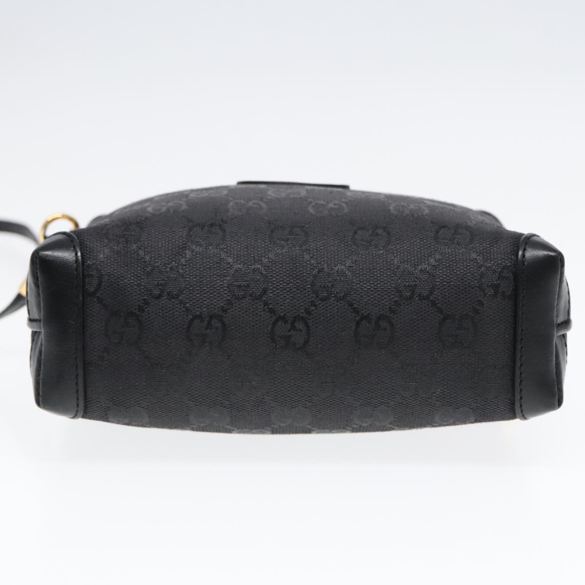GUCCI GG Canvas Shoulder Bag Black Gold 007 115 4916 Auth GUCCI GG Canvas Shoulder Bag Black Gold 007 115 4916 Auth