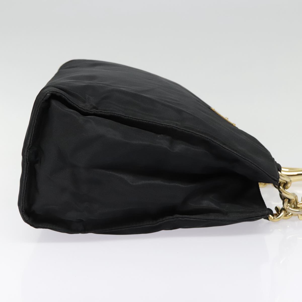 PRADA Hand Bag Nylon Black Gold Auth 90752 | eBay