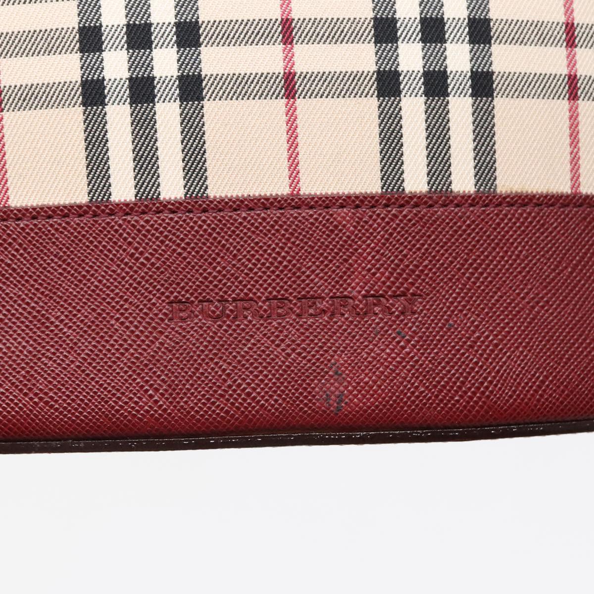 BURBERRY Nova Check Shoulder Bag Canvas Beige Red Auth 90761 | eBay