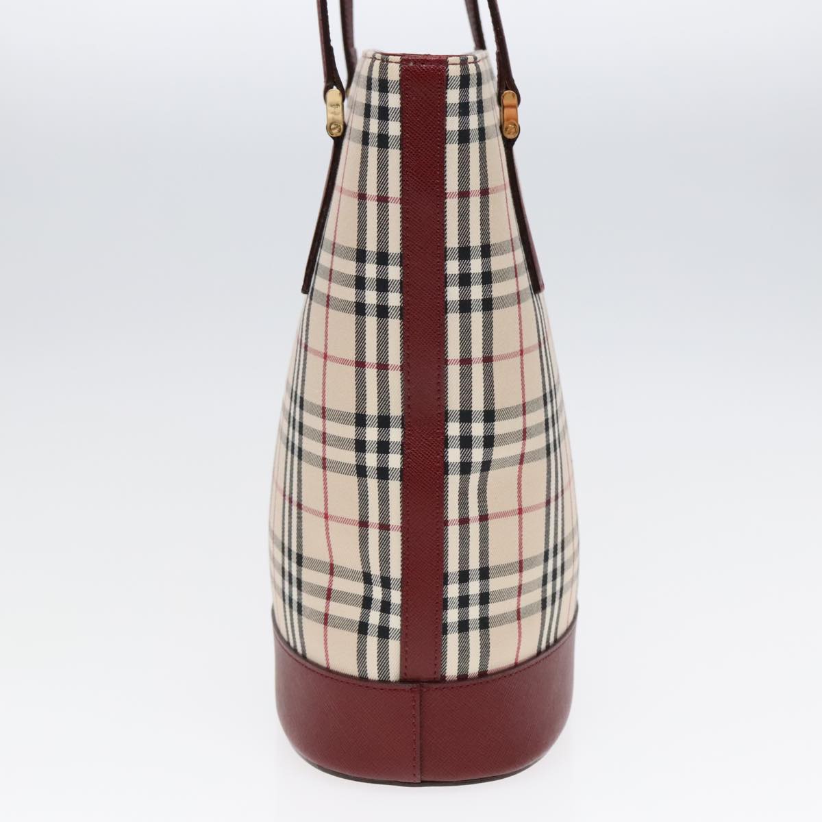 BURBERRY Nova Check Shoulder Bag Canvas Beige Red Auth 90761 | eBay