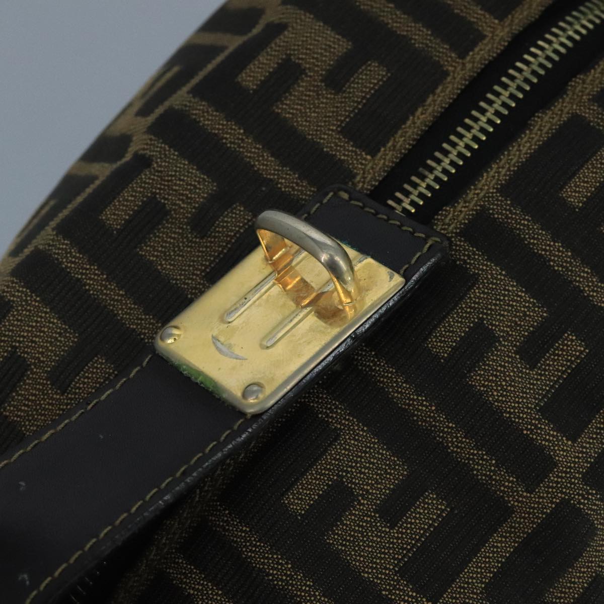 FENDI Zucca Canvas Pouch Brown Black Auth 90910 | eBay