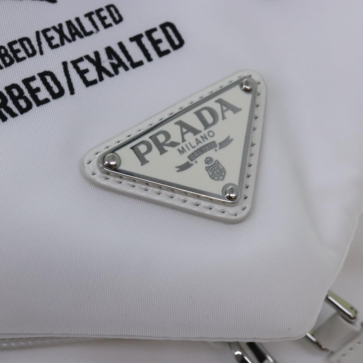 PRADA Backpack Nylon White Silver 1BZ072 Auth 91414A | eBay