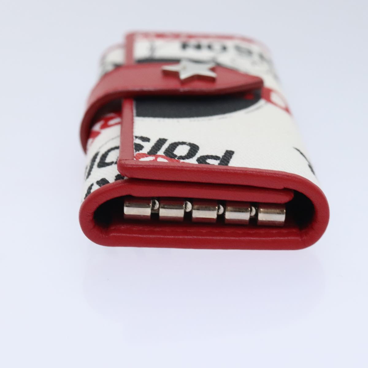 Christian Dior Hardcore Key Case Canvas White Red Auth Christian Dior Hardcore Key Case Canvas White Red Auth