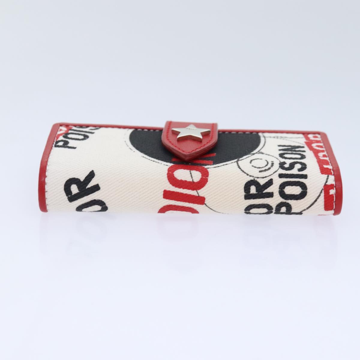 Christian Dior Hardcore Key Case Canvas White Red Auth
