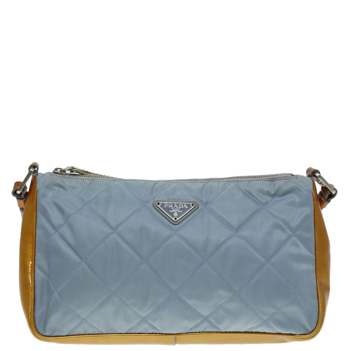 PRADA Shoulder Bag Nylon Light Blue Silver Auth 92105 | eBay